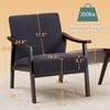 TiramisuBest Medieval High Back Armchair Vintage Modern Solid Wood Legs Upholstered Reading Chair Living Room Bedroom Accent Seat - 3 of 4