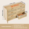 VEVOR 6 Drawer Rattan Dresser, Boho Dresser, Rattan Chest of Drawers with Spacious Storage, Natural Rattan Dresser, Wood Color - 3 of 4