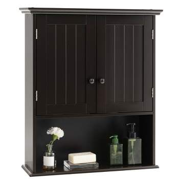 Wooden Bathroom Storage Cabinet with Sliding Barn Door and 3-level  Adjustable Shelves - Costway
