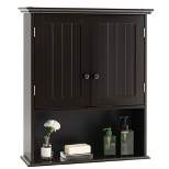 Costway Wall Mount Bathroom Cabinet Wooden Medicine Cabinet Storage Organizer
