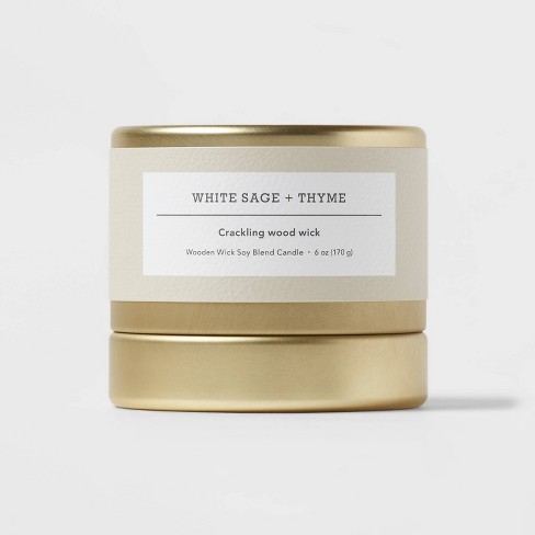6oz Inset Tin White Sage & Thyme Gold - Threshold™ - image 1 of 3