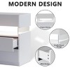 INFURNIC Nightstands Modern 3 Drawer Nightstand with Acrylic Board and Multi-Color Lighting for Bedroom Living Room, White, 14.57"*19.67"*22.44" - 3 of 4