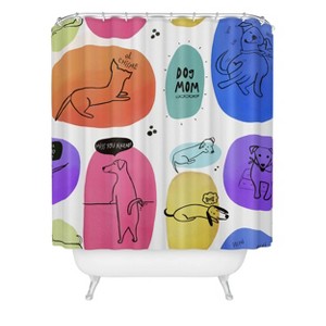 Deny Designs Isa Zapata Mutt Mom Shower Curtain: Abstract Design, Woven Polyester, Machine Washable - 1 of 3