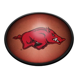 College Football Pigskin Design Oval Slimline Lighted Wall Sign - 1 of 4