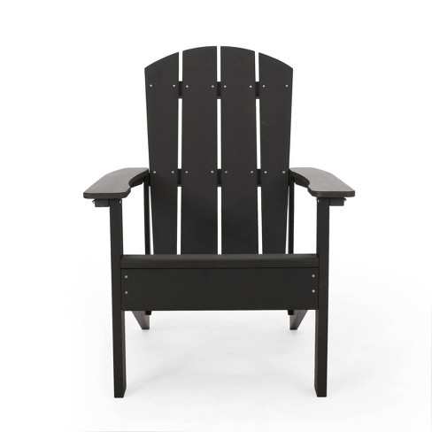 Culver Outdoor Faux Wood Adirondack Chair Black Christopher Knight Home