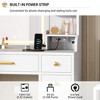 Vanity Desk with Mirror and Lights, Makeup Dressing Table with 3 Lighting Modes Charging Station and Storage Cabinet Drawer - 4 of 4