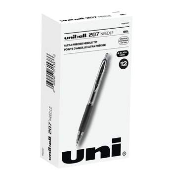 uni-ball uniball 207 Needle Retractable Gel Pens Medium Point 0.7mm Black Ink Dozen (1736097)