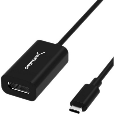 Sabrent USB 3.1 Type-C to DisplayPort Adapter (DA-DPUC) - 1 x DisplayPort Female Digital Audio/Video - 1 x Type C Male USB - 3840 x 2160 Supported