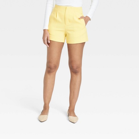 Women's High-rise Tailored Shorts - A New Day™ Yellow 16 : Target