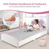 Infans Kids Upholstered Platform Bed Children Twin Size Wooden Bed Rainbow Pattern - 3 of 4