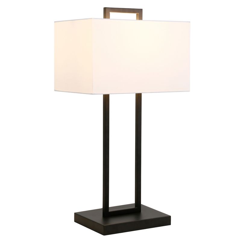 Hampton & Thyme 28" Tall Table Lamp with Rectangle Fabric Shade, 4 of 8