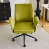 Karl Home | 28.5 inch White Velvet Dovetail Swivel Office Chair With Wheels - 2 of 4