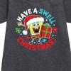 - SpongeBob SquarePants - Have A Swell Christmas Graphic Short Sleeve Fleece Dress - 2 of 4