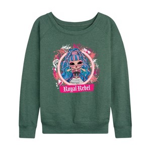 Women's - LOL Surprise! - Royal Rebel Lightweight French Terry Wide Neck Long Sleeve Shirt - 1 of 4