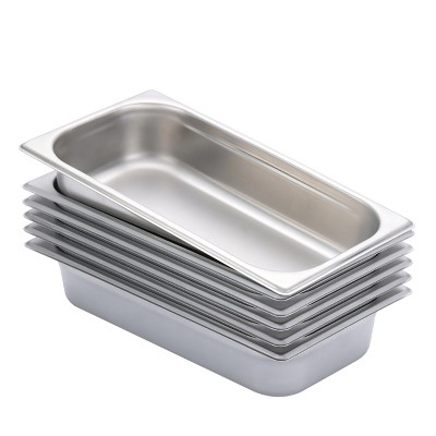 BIRDROCK HOME Stainless Steel Steam Table Pans, 1/3-Size, 2.8 qt, 24 Gauge Steel, 2.5" Depth, Meal Prep, Cooking & Food Storage (6 Pack)