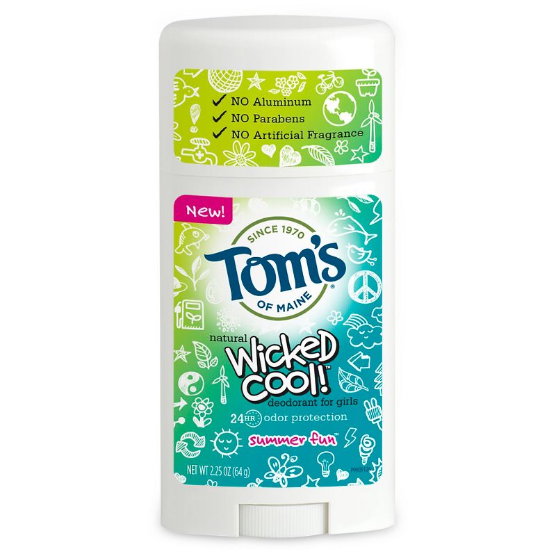 Tom's of Maine Wicked Cool! Summer Fun Natural Deodorant Stick for Girls - 2.25oz, 1 of 2
