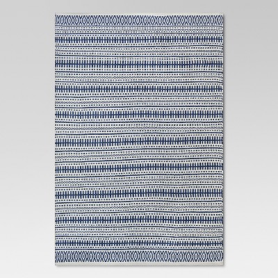 9' X 12' Global Stripe Outdoor Rug Blue - Threshold™ : Target