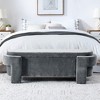 PAGED Oval Storage Ottoman Bench,51.5 inch Linen End of Bench,Ottoman with Storange for Living Room,Bedroom,Entryway - 3 of 4