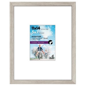 Americanflat 11x14 Picture Frame with shatter-resistant glass - Displays 5x7 With Mat and 11x14 Without Mat - Available in a variety of Colors - 1 of 1