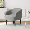 WestinTrends Alexandria 29" Wide Mid Century Modern Faux Shearling Barrel Accent Arm Chair - 2 of 4