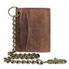 CTM Men's Crazy Horse Leather RFID Trifold Chain Wallet - 4 of 4
