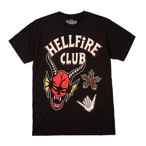 Stranger Things Hellfire Club Icons Men's Black Crew Neck Short Sleeve T-shirt - 1 of 4