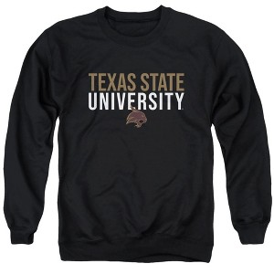 Texas State University Official Stacked Adult Crewneck Sweatshirt, Black - 1 of 4