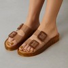 CUSHIONAIRE Pool Slides For Women Waterproof Double Buckle Adjustable Slip-On Womens Sandals For Beach Shower Casual Wear - 4 of 4