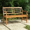 Tangkula Patio Acacia Wood Bench Wooden 2-Person Outside Chair w/Curved Armrests Slatted Seat & Backrest Outdoor Loveseat - 2 of 4