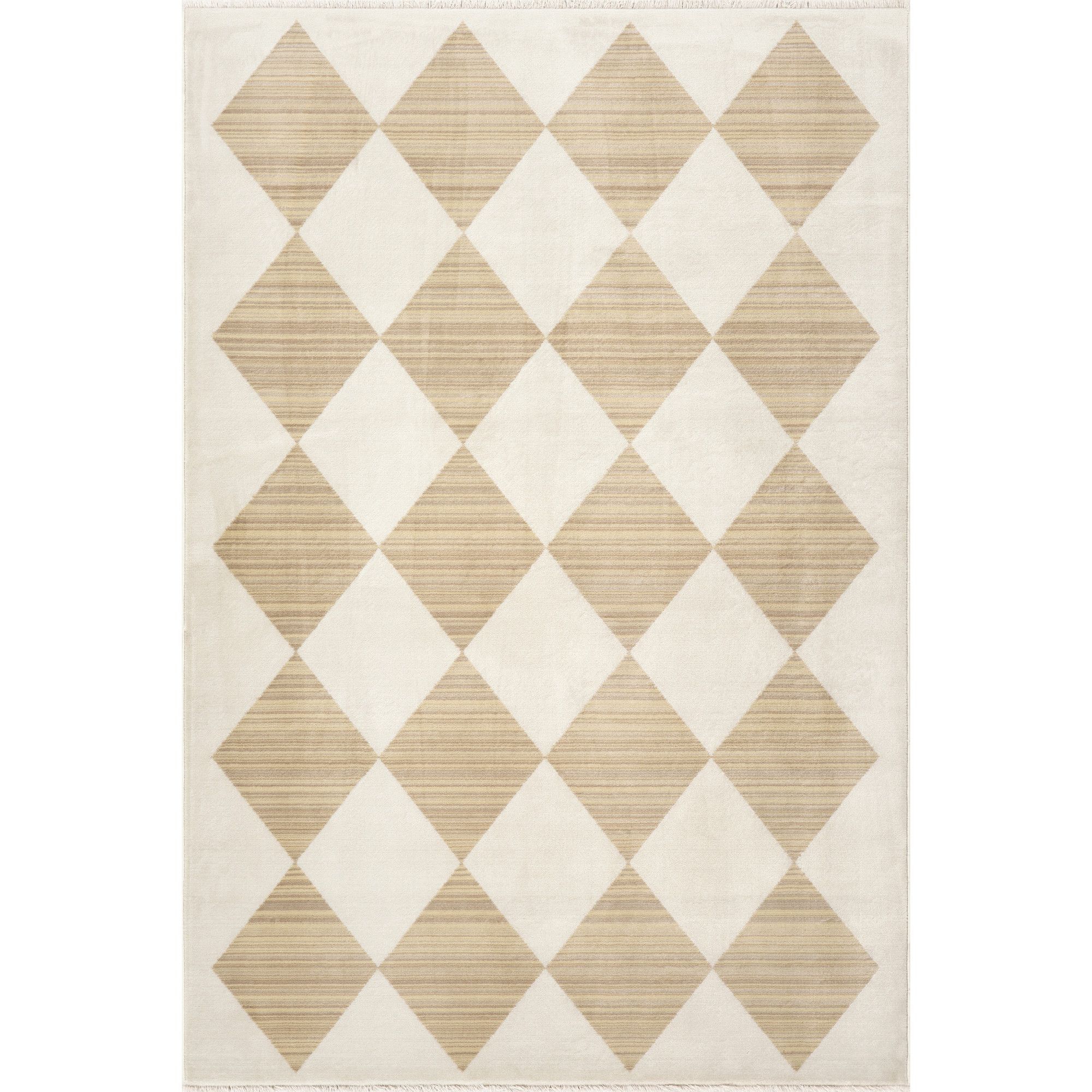 Nuloom Meline Checkered Fringe Area Rug, 6' 7" x 10' 2", Ivory