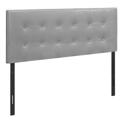 Monarch Specialties Bed Headboard Only Full Size Bedroom Upholstered Pu Leather Look Grey Transitional
