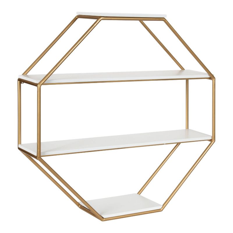 Lintz Octagon Floating Wall Shelves - Kate & Laurel All Things Decor, 1 of 10