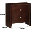 ORRD 2 Drawer Wooden Nightstand, Brown, for Bedroom - 4 of 4