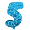 Unique Bargains Foil Number 5 Shape Balloon Helium Party Birthday Wedding Anniversary Festival Decor Blue 16" - 2 of 3