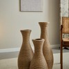 Gulches 3PC elegant artificial rattan floor vase for living room decoration, entrance , hallway - a versatile home decoration for silk flower, Beige - 4 of 4