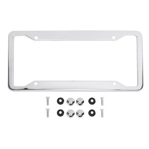 Unique Bargains Stainless Steel License Plate Holder Durable Silver Tone 1Pc - 1 of 4