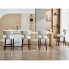 TOAOTBNBOB Mid Century Bar Chairs with Copper Nails, Upholstered Bar Stools with Curved Backrest, Kitchen Island Bar Stools Set of 2 - 4 of 4