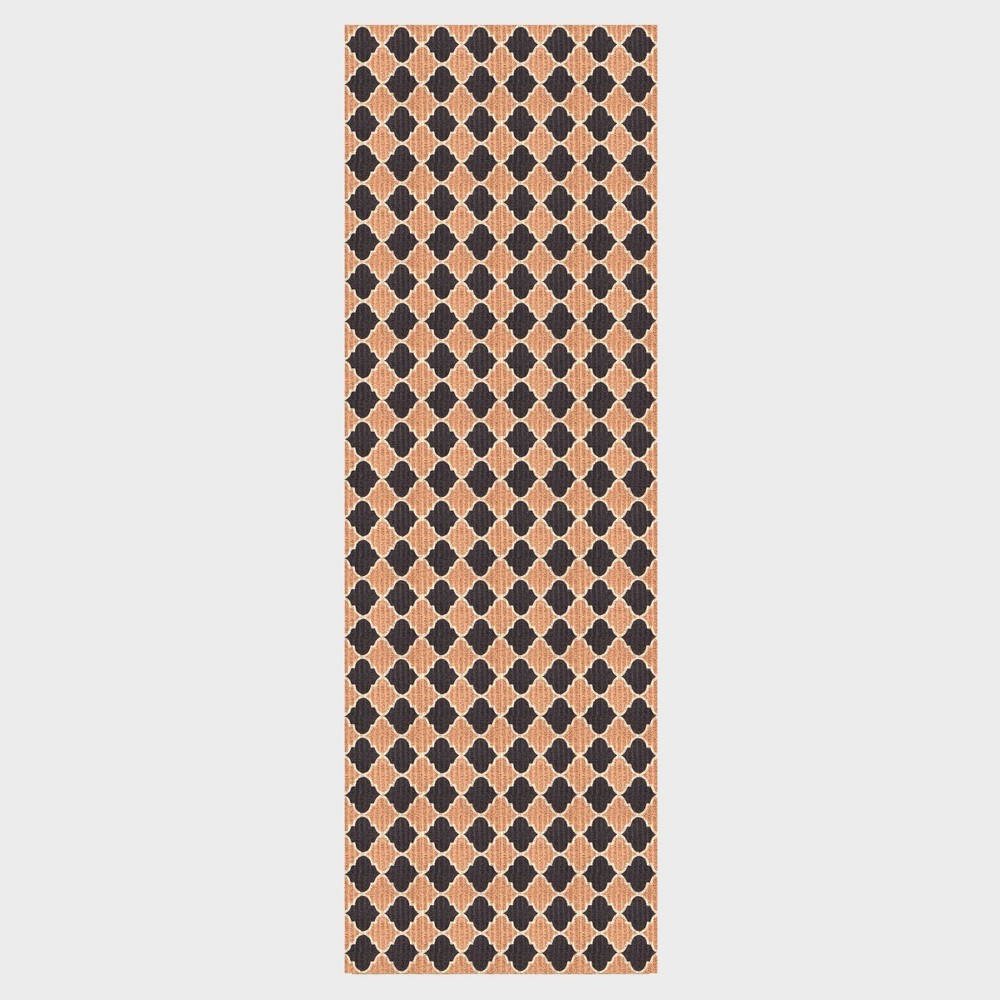 Photos - Area Rug Playa Rug 36" X 12' Terri Trellis Indoor Outdoor Runner Rug Black/Beige