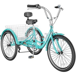 Docred Adult Tricycles 3 Wheel 7 Speed 20/24/26 inch Cruise Bike Adults Tricycle with Basket Recreation Shopping Exercise for Seniors Women Men - 1 of 4