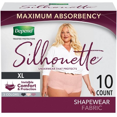 Image of Depend Silhouette Incontinence & Postpartum Underwear for Women - Maximum Absorbency - XL - Pink - 10ct