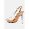 Goddess Metallic Stiletto Heel Slingback Sandals - 3 of 4