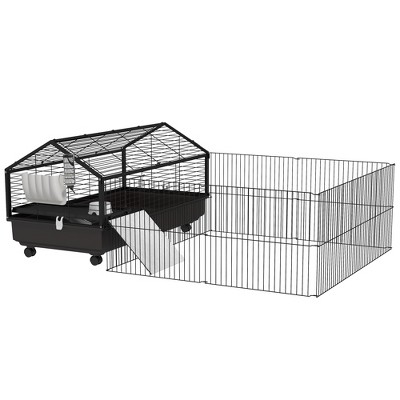 Gsluuk PawHut Small Animal Cage with Foldable Run Area