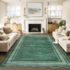 Washable Velvet Rug, Non-Slip Soft Carpet, Scalloped Low-Pile Bordered Folded Imitation Print Rug for Dining Room Bedroom Entryway - 4 of 4