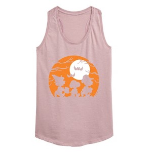 Women's - Peanuts - Trick Or Treat Silhouettes Graphic Racerback Tank - 1 of 4
