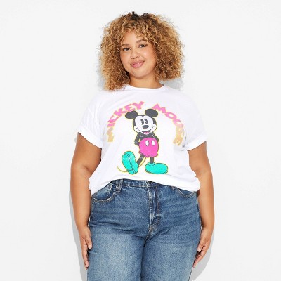 Women's Mickey Short Sleeve Graphic T-Shirt - White