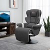 HOMCOM Manual Recliner, Swivel Lounge Armchair with Footrest and Two Cup Holders for Living Room, Black - 3 of 4