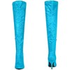 Perphy Women's Glitter Pointed Toe Size Zip Stiletto Heels Over the Knee Boots - 2 of 3