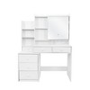 Makeup Vanity Desk with Mirror and Lights, White Vanity Table Set with 6 Drawers & Sliding Mirror & Storage Shelves - 4 of 4