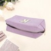 Unique Bargains Corduroy Rectangular Letter Makeup Bag Pink Purple 1 Pc - 3 of 4