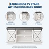 Farmhouse TV Stand, for TV Up to 65", Entertainment Center with Sliding Barn Doors and Adjustable Shelf, TV Media Console Table for Living Room - 4 of 4